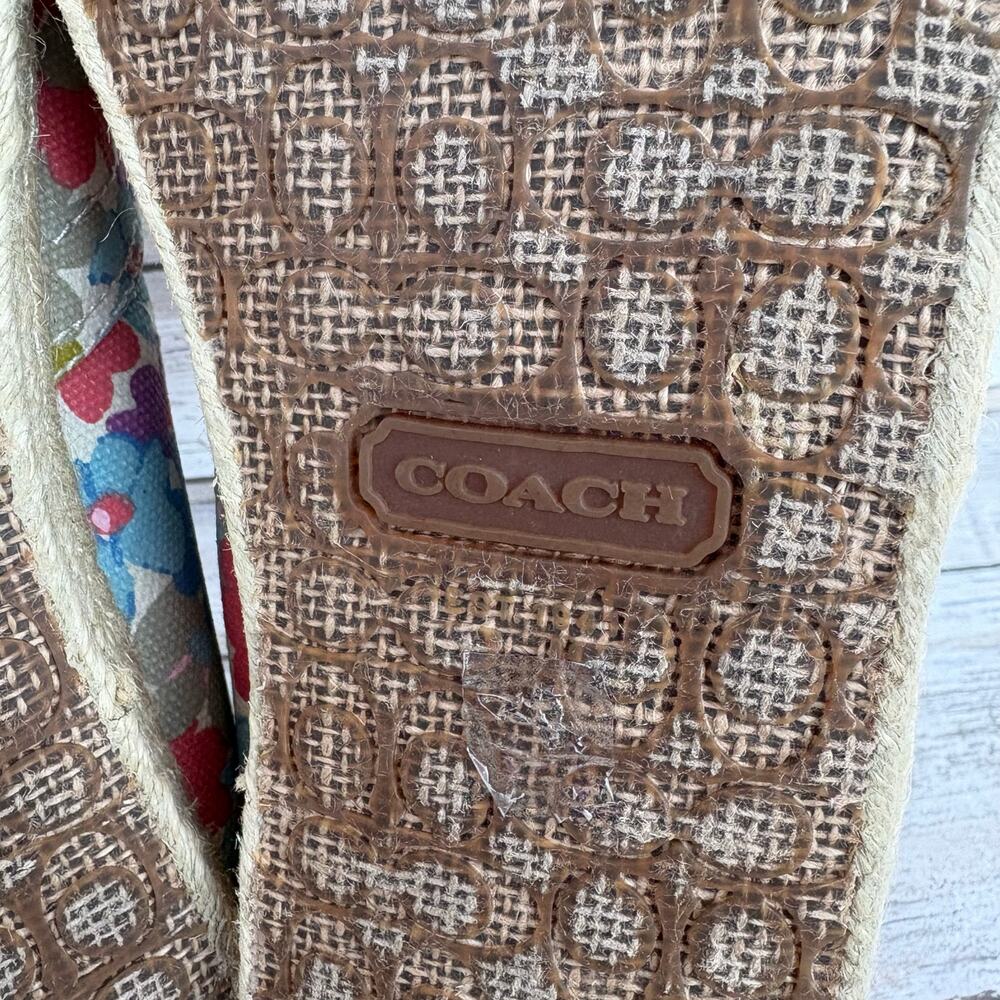 Coach Margret Espadrille Slip On Flats Sz 9.5B Floral Print Canvas Coastal Boho - Picture 9 of 11